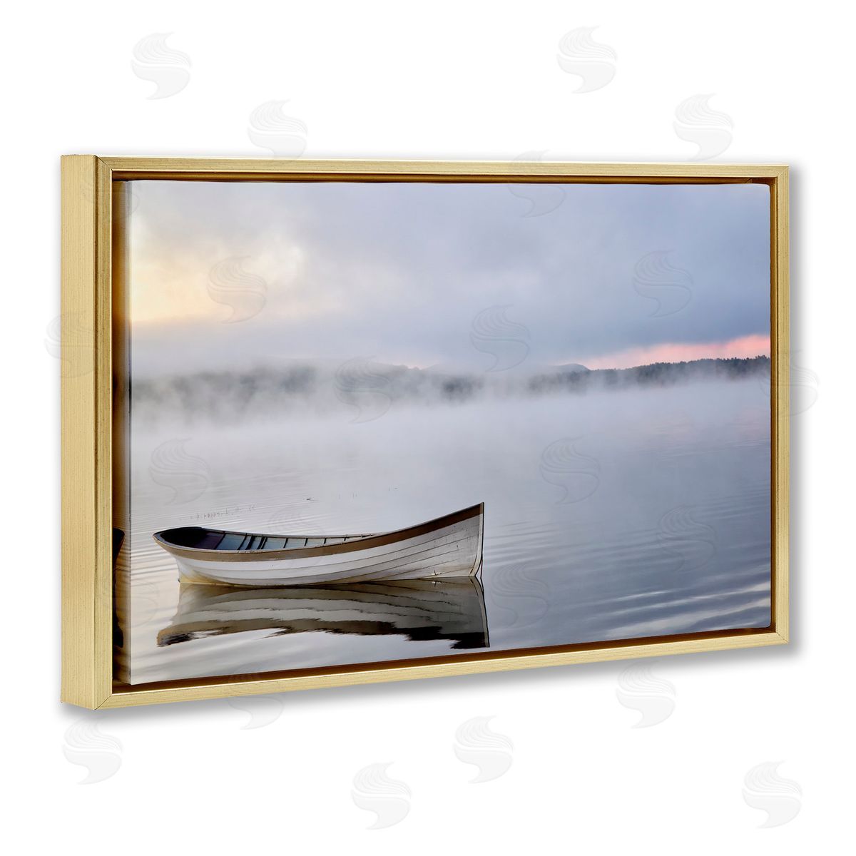 Michael Iacobellis Tranquil Lake Canoe Canvas Wall Art Print