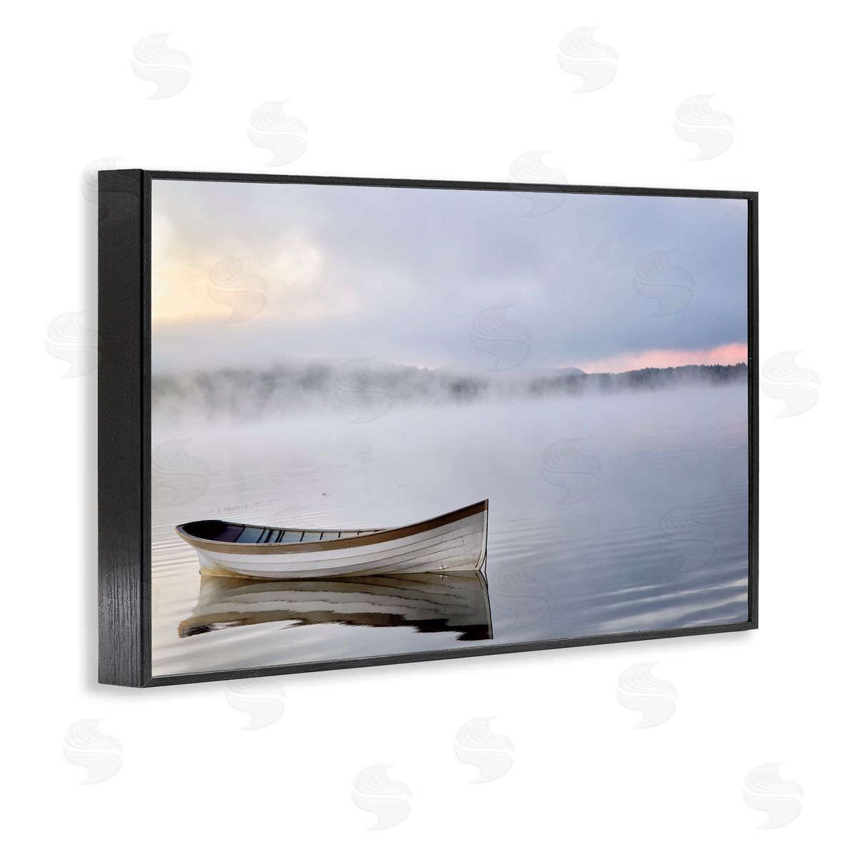 Michael Iacobellis Tranquil Lake Canoe Canvas Wall Art Print