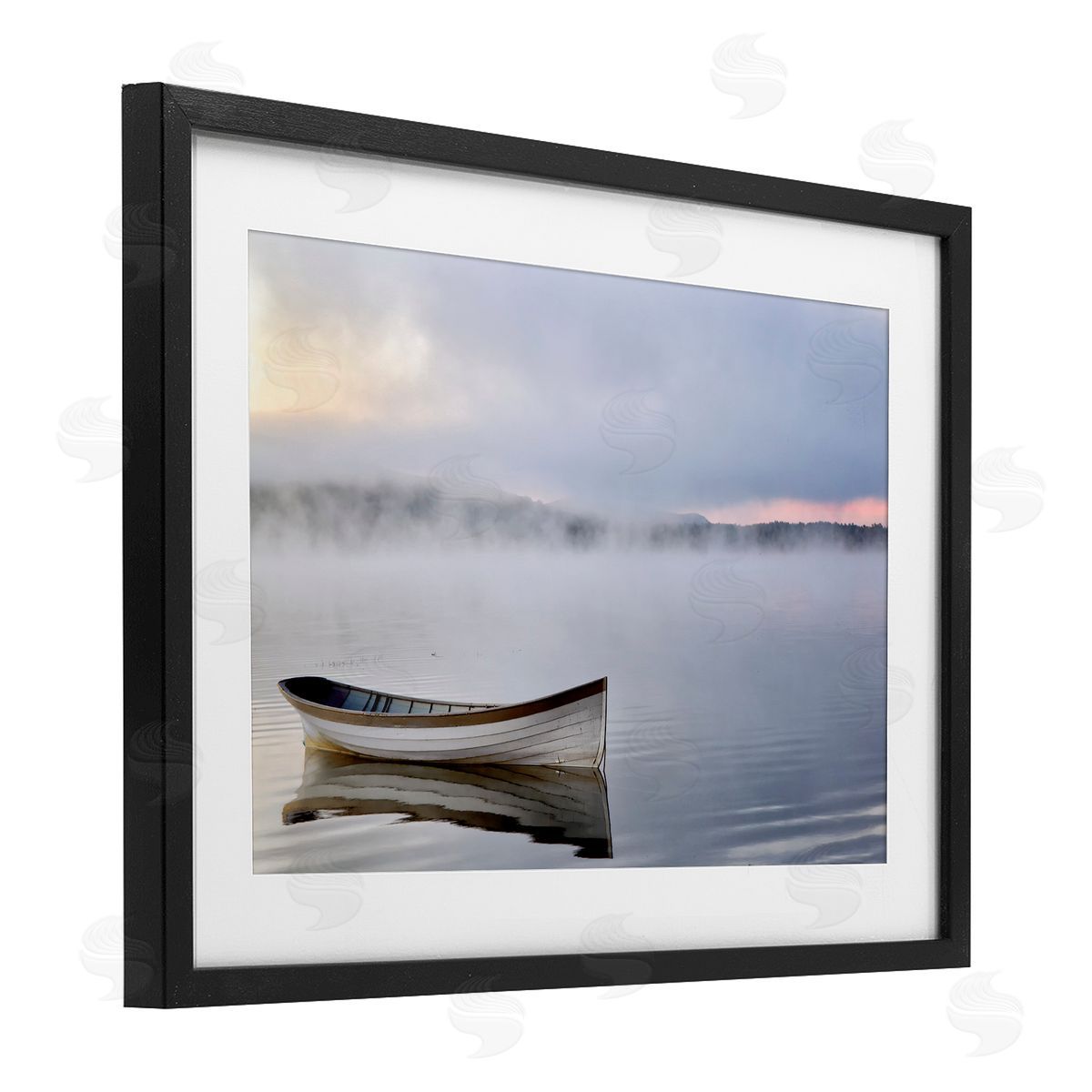 Michael Iacobellis Tranquil Lake Canoe Canvas Wall Art Print