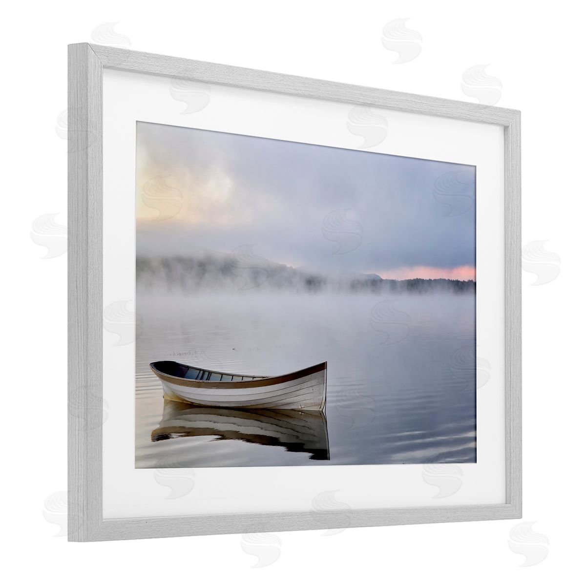 Michael Iacobellis Tranquil Lake Canoe Canvas Wall Art Print