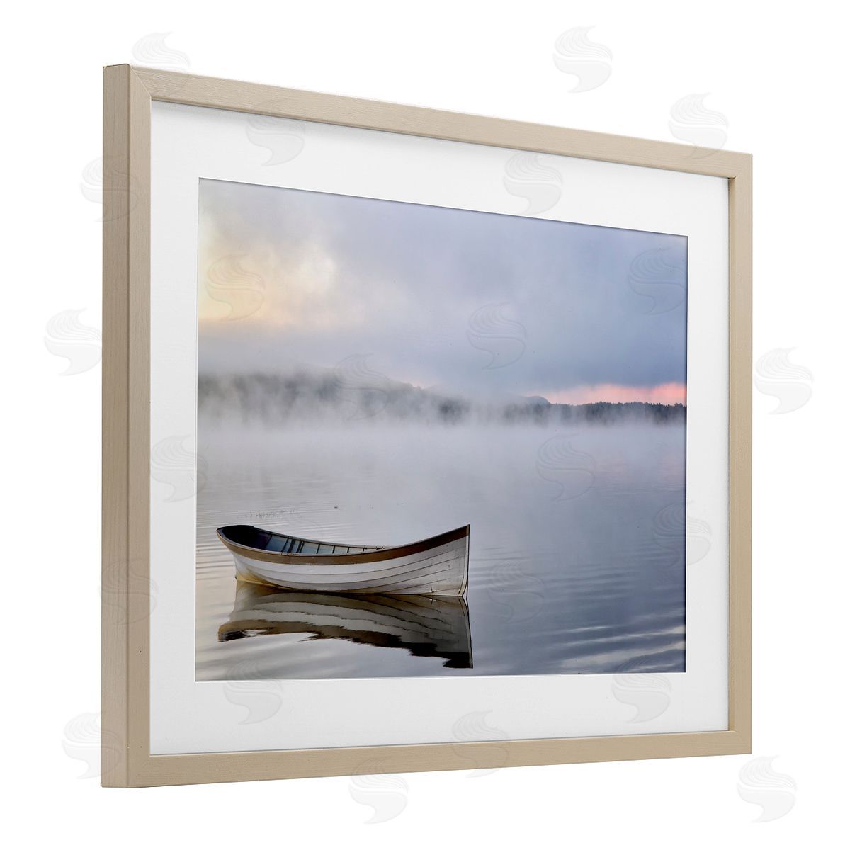 Michael Iacobellis Tranquil Lake Canoe Canvas Wall Art Print