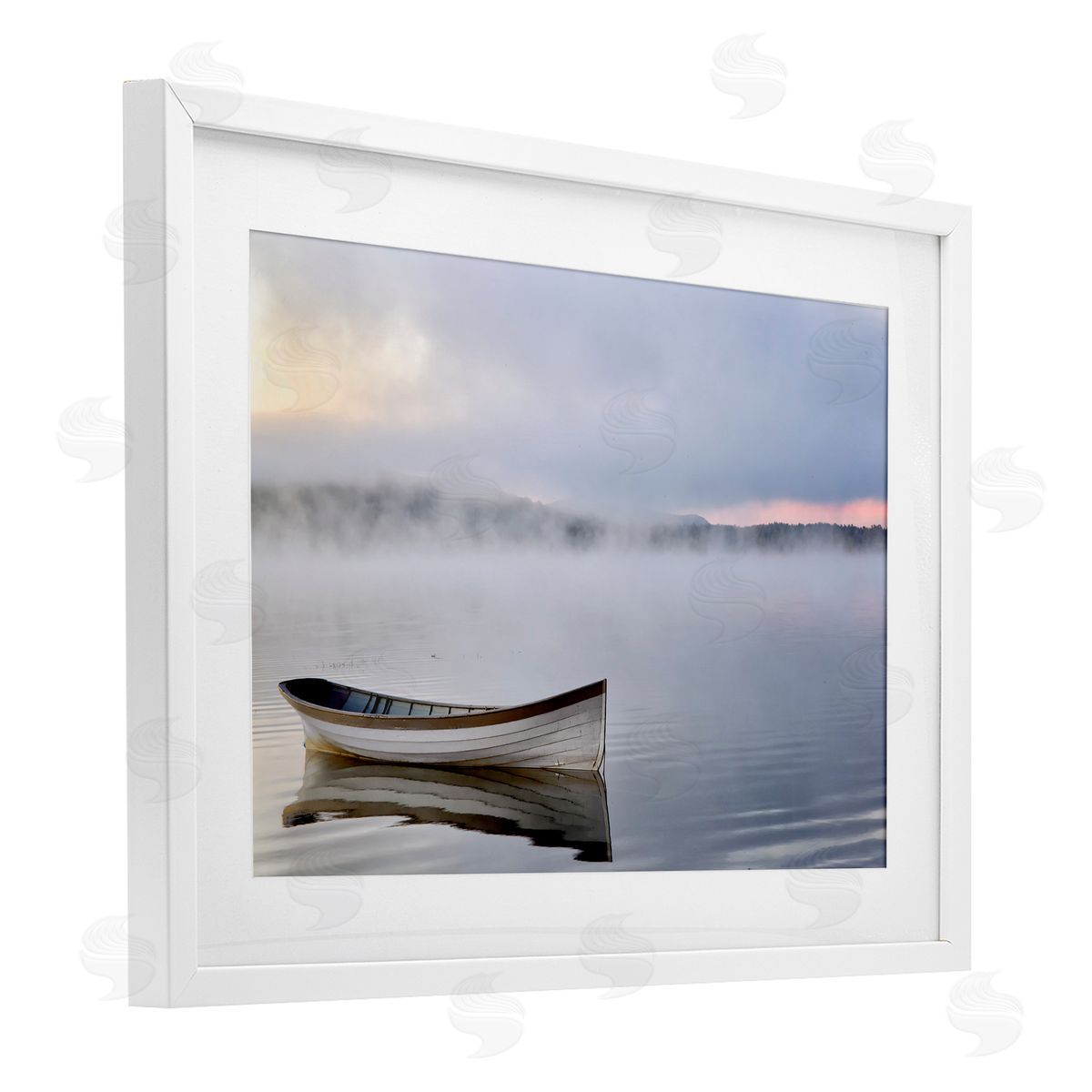 Michael Iacobellis Tranquil Lake Canoe Canvas Wall Art Print