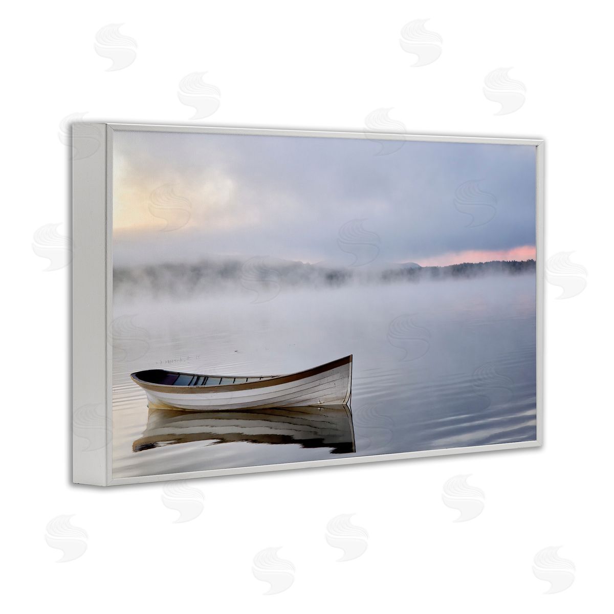 Michael Iacobellis Tranquil Lake Canoe Canvas Wall Art Print