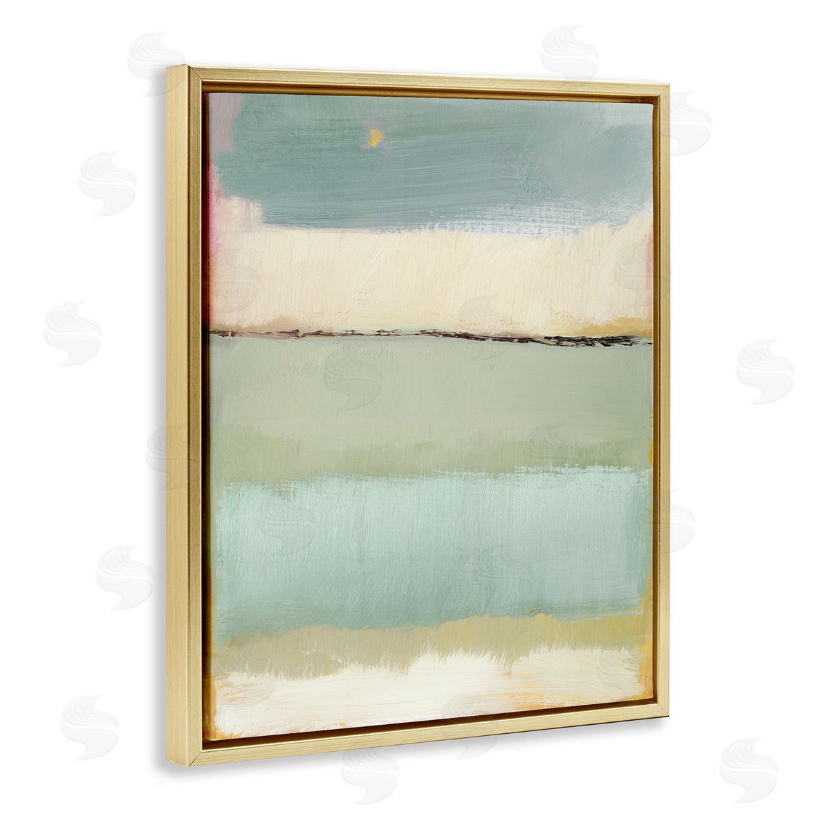 Caroline Gold Abstract Aqua Gradients Canvas Wall Art Print