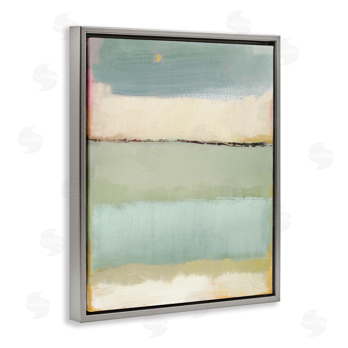 Caroline Gold Abstract Aqua Gradients Canvas Wall Art Print