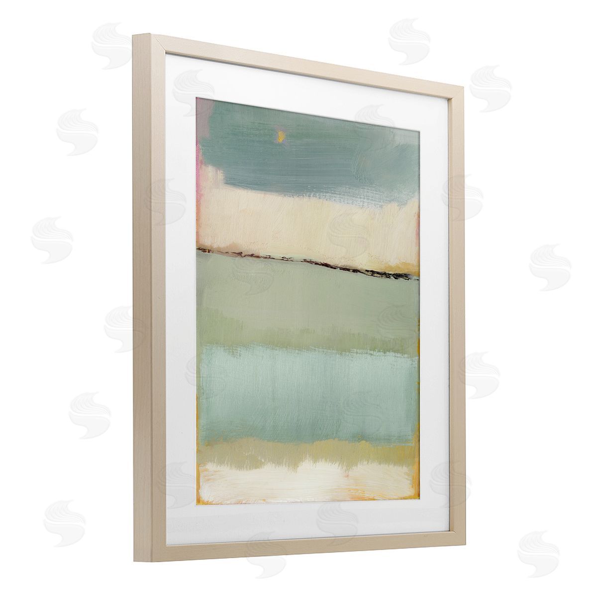 Caroline Gold Abstract Aqua Gradients Canvas Wall Art Print