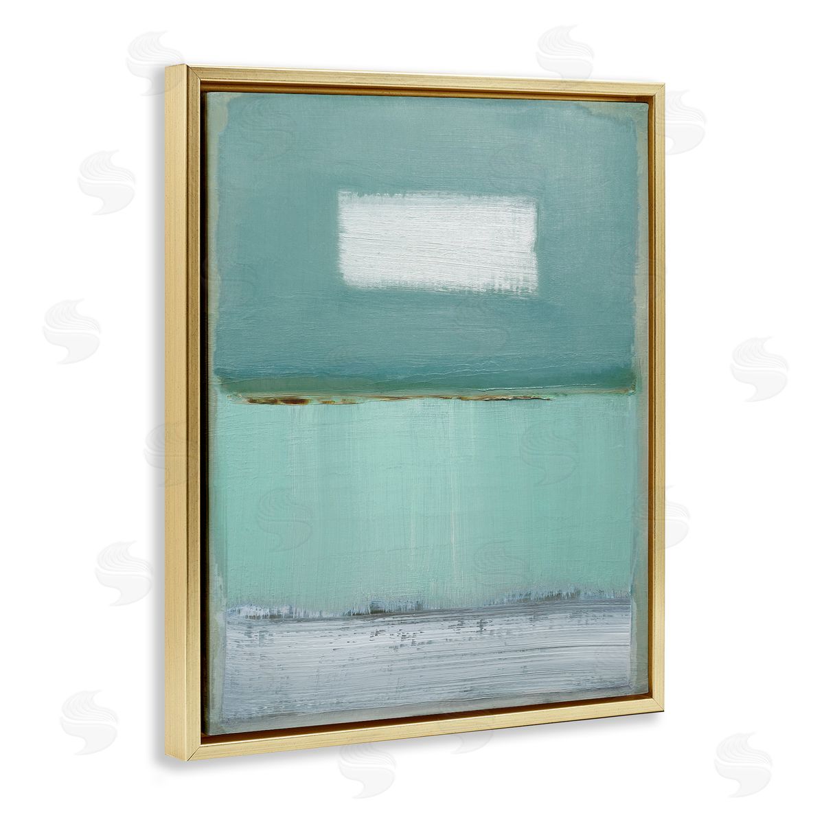 Caroline Gold Azure Blue Gradient Canvas Wall Art Print