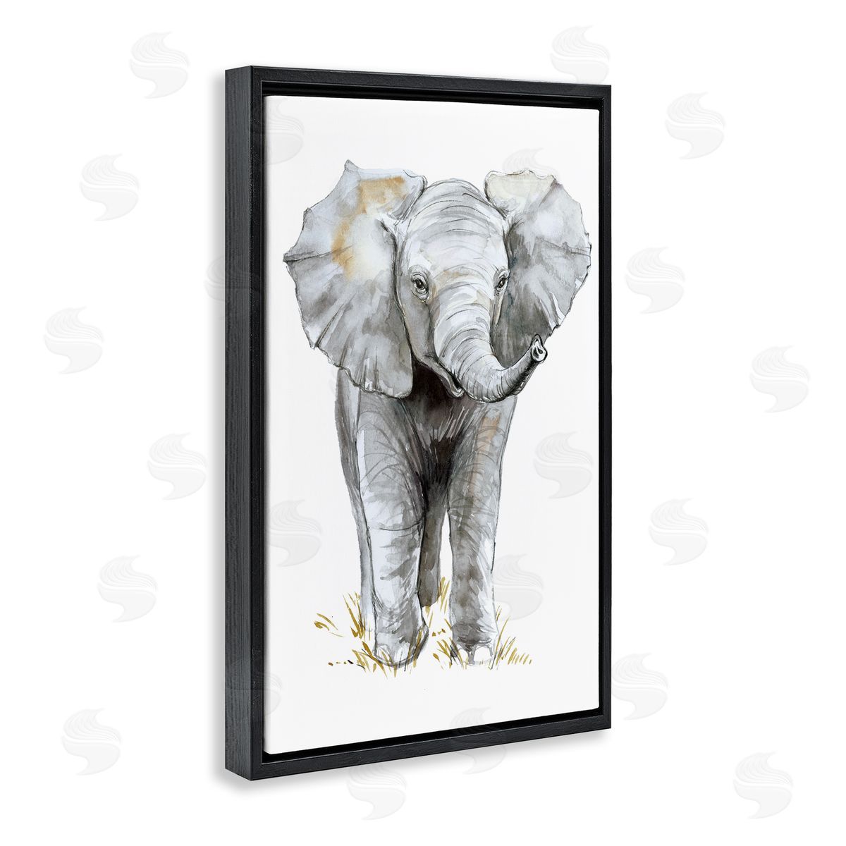 Elena Markelova Baby Elephant Simple Canvas Wall Art Print