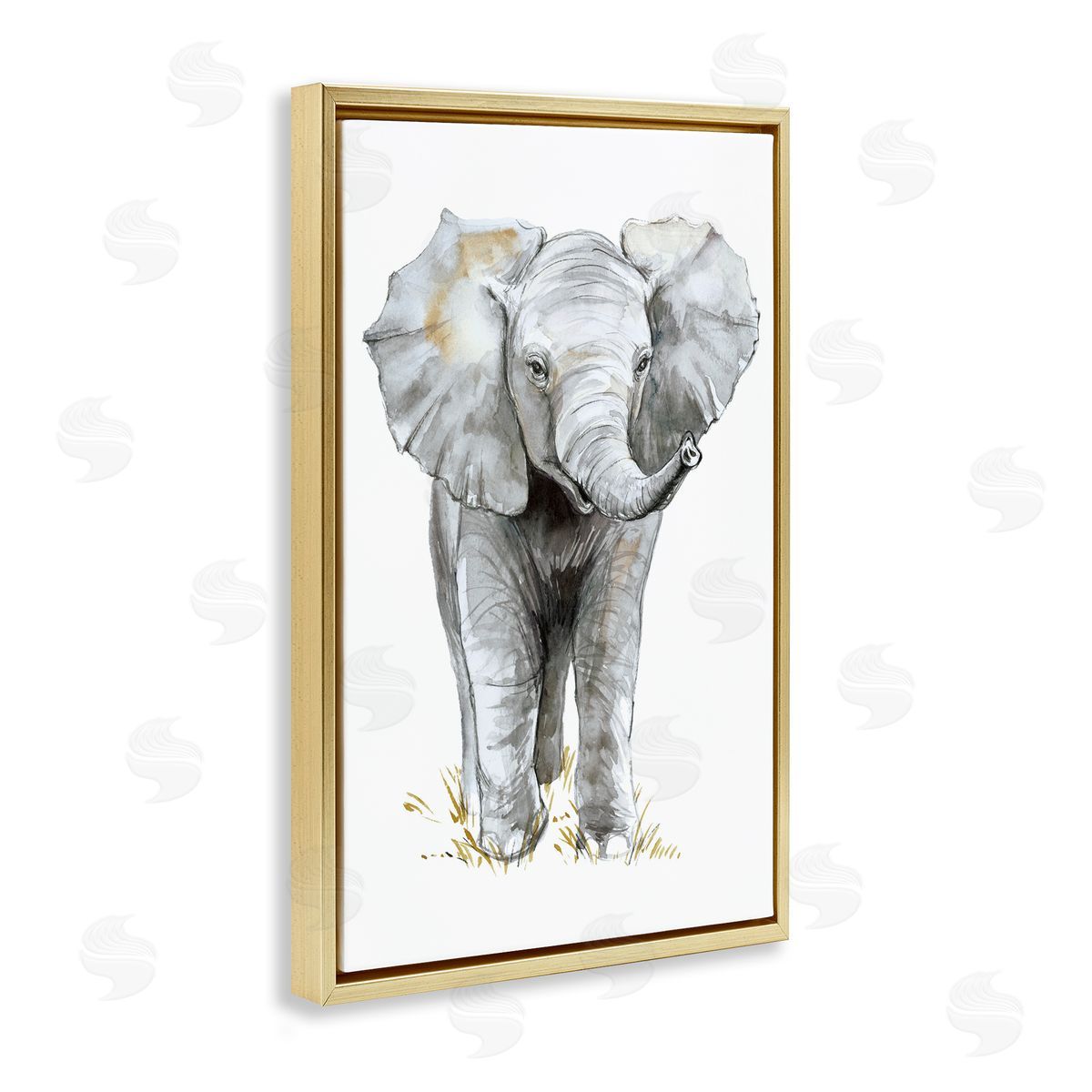 Elena Markelova Baby Elephant Simple Canvas Wall Art Print
