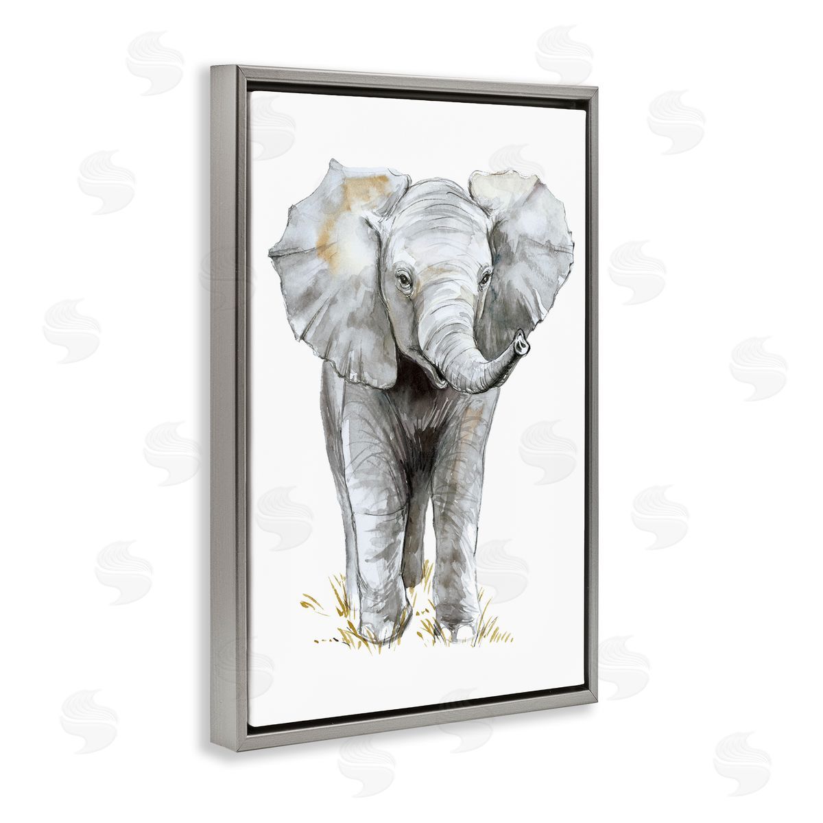 Elena Markelova Baby Elephant Simple Canvas Wall Art Print