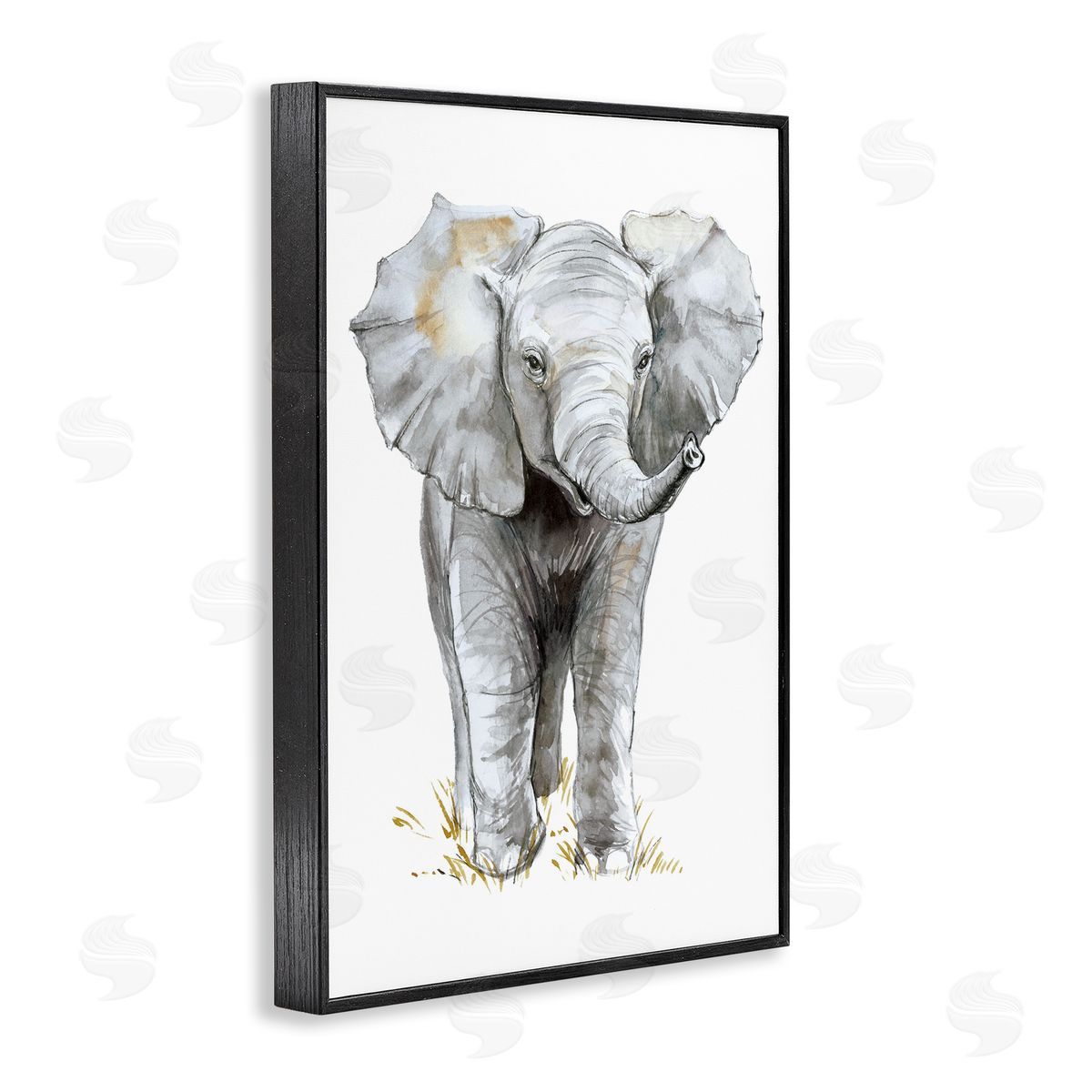 Elena Markelova Baby Elephant Simple Canvas Wall Art Print