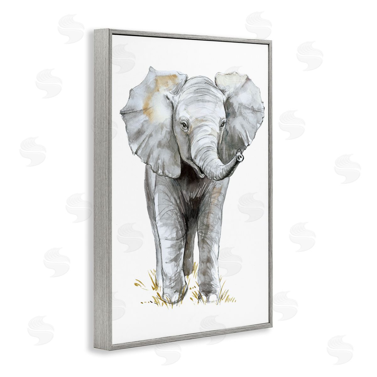 Elena Markelova Baby Elephant Simple Canvas Wall Art Print