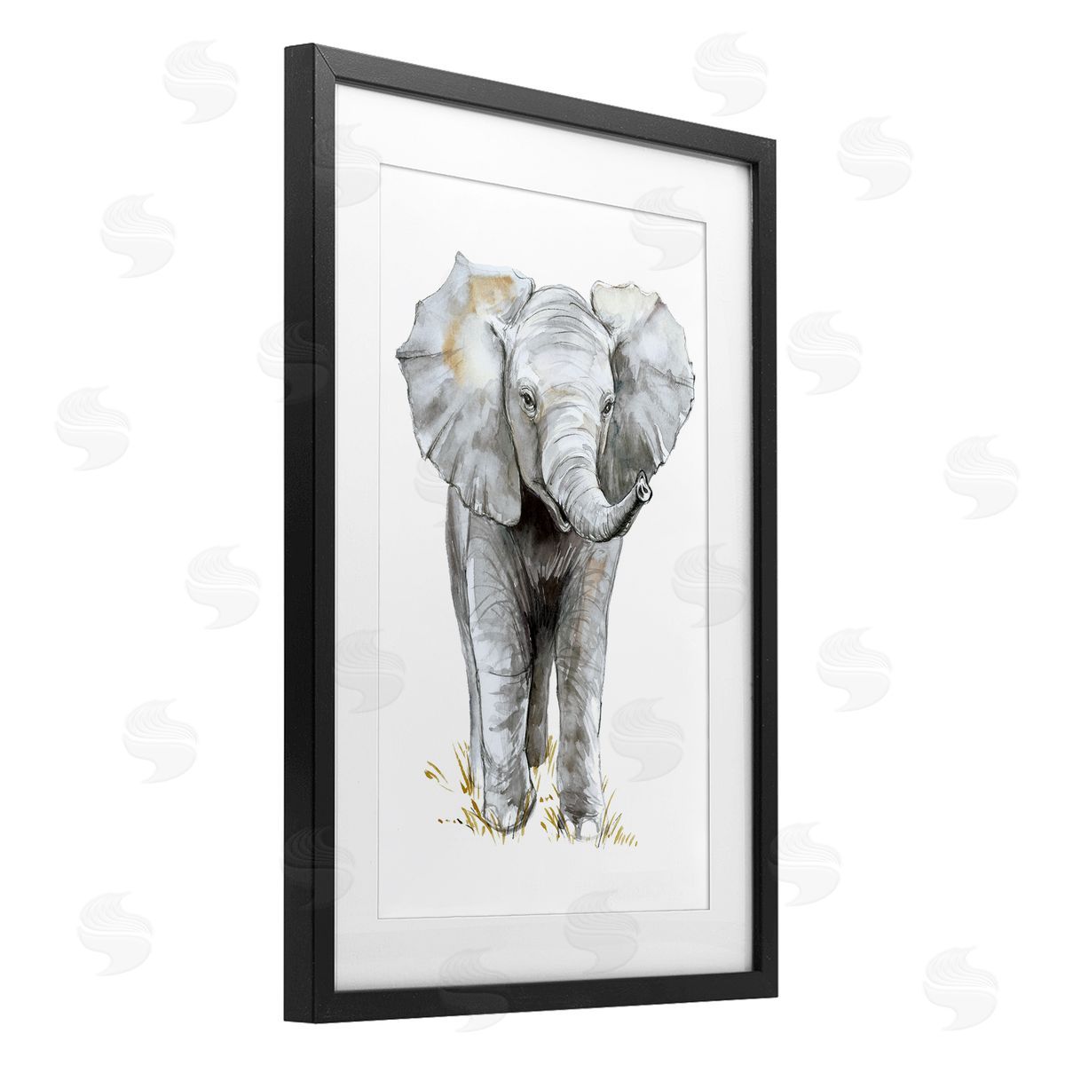 Elena Markelova Baby Elephant Simple Canvas Wall Art Print