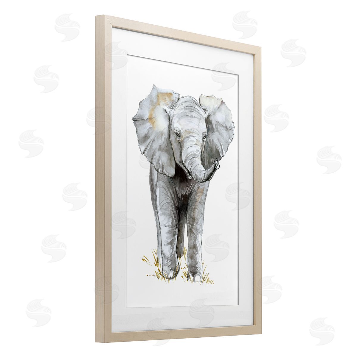 Elena Markelova Baby Elephant Simple Canvas Wall Art Print