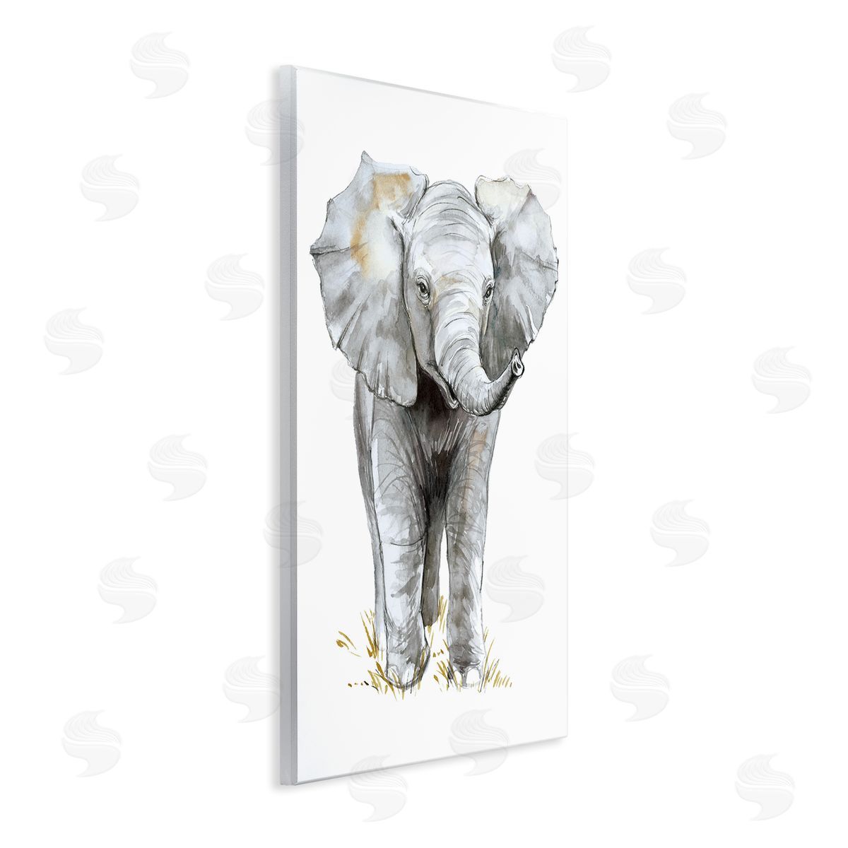 Elena Markelova Baby Elephant Simple Canvas Wall Art Print