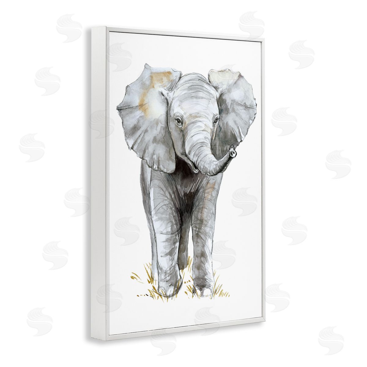 Elena Markelova Baby Elephant Simple Canvas Wall Art Print