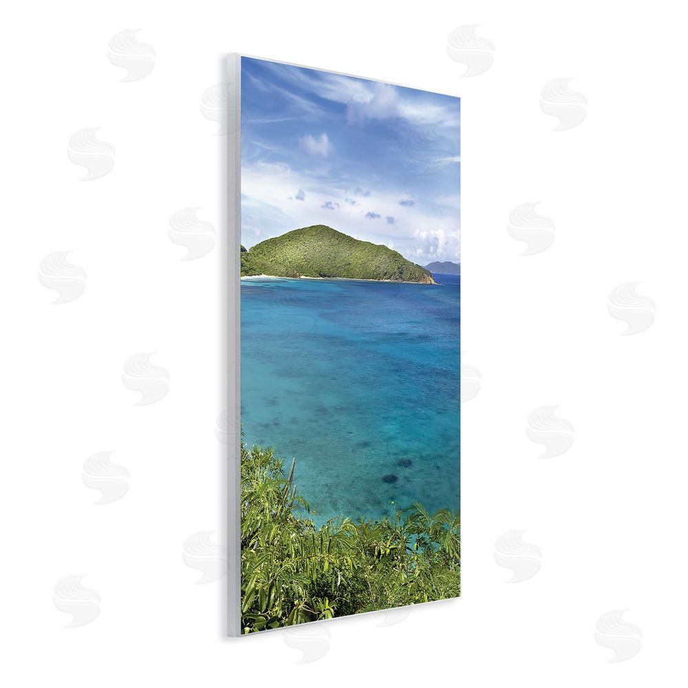 Seven Trees Design Tropical Island in Distance Wall Plaque Art Print