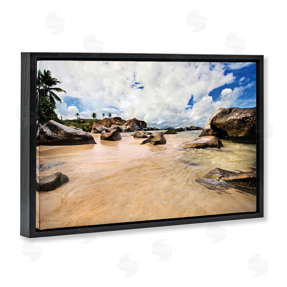 Seven Trees Design Devil's Bay Beach Black Floating Frame Canvas Wall Art Print