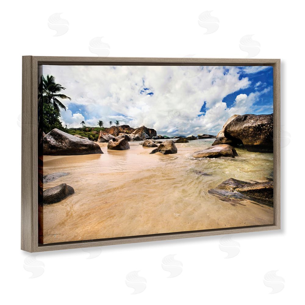 Seven Trees Design Devil's Bay Beach Brown Floating Frame Canvas Wall Art Print