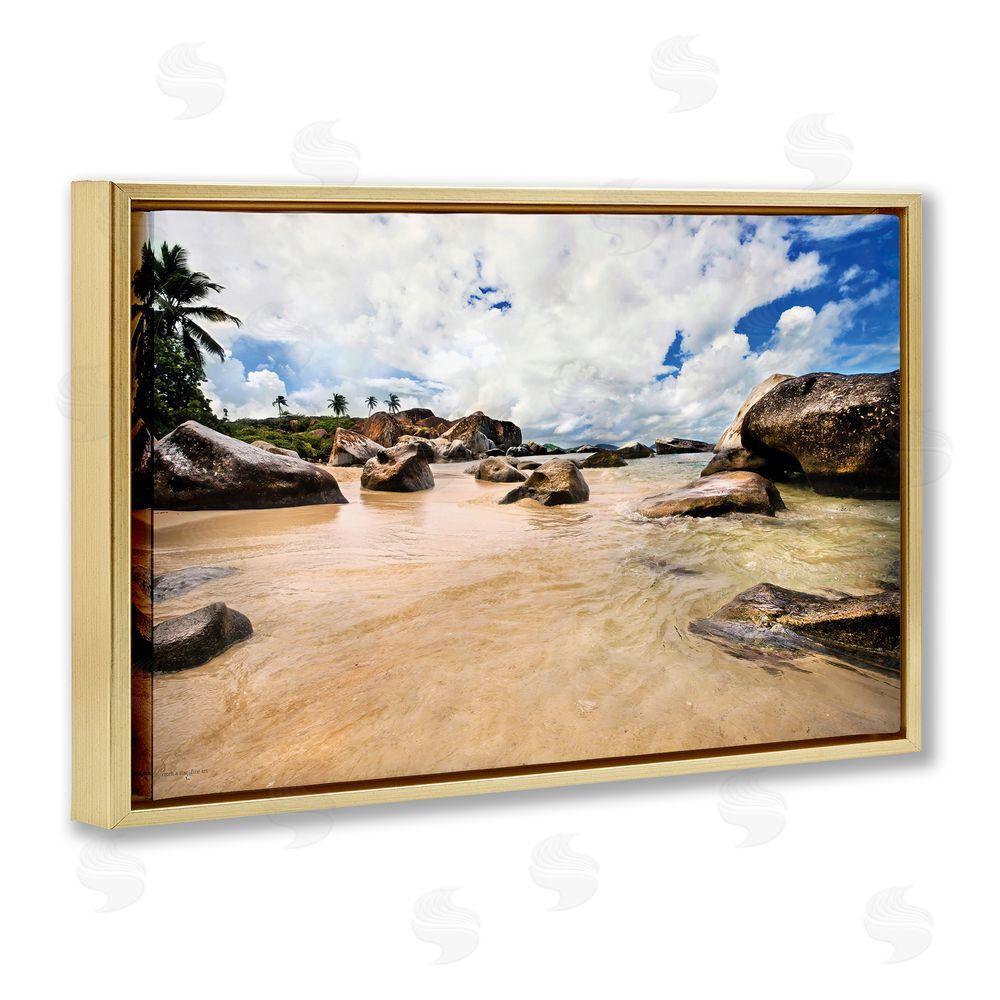 Seven Trees Design Devil's Bay Beach Gold Floating Frame Canvas Wall Art Print