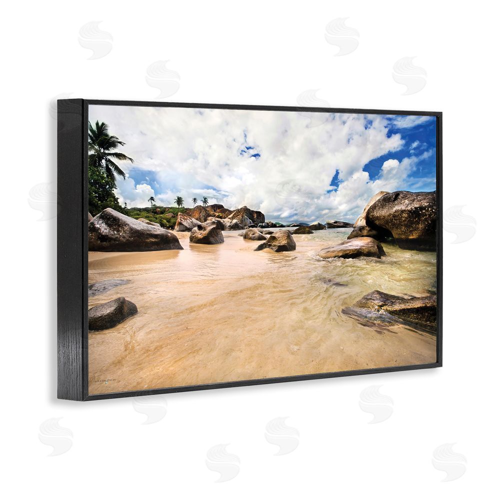 Seven Trees Design Devil's Bay Beach Black Framed Giclee Wall Art Print