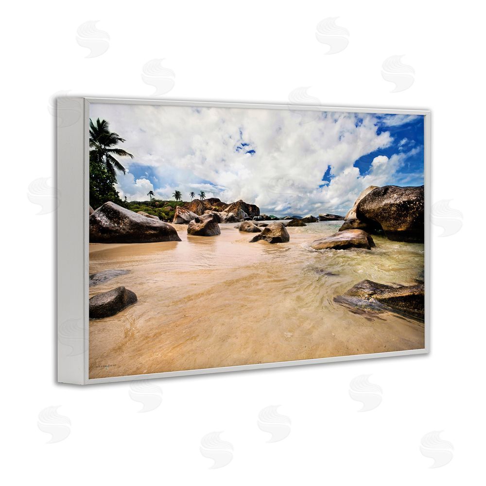 Seven Trees Design Devil's Bay Beach White Framed Giclee Wall Art Print