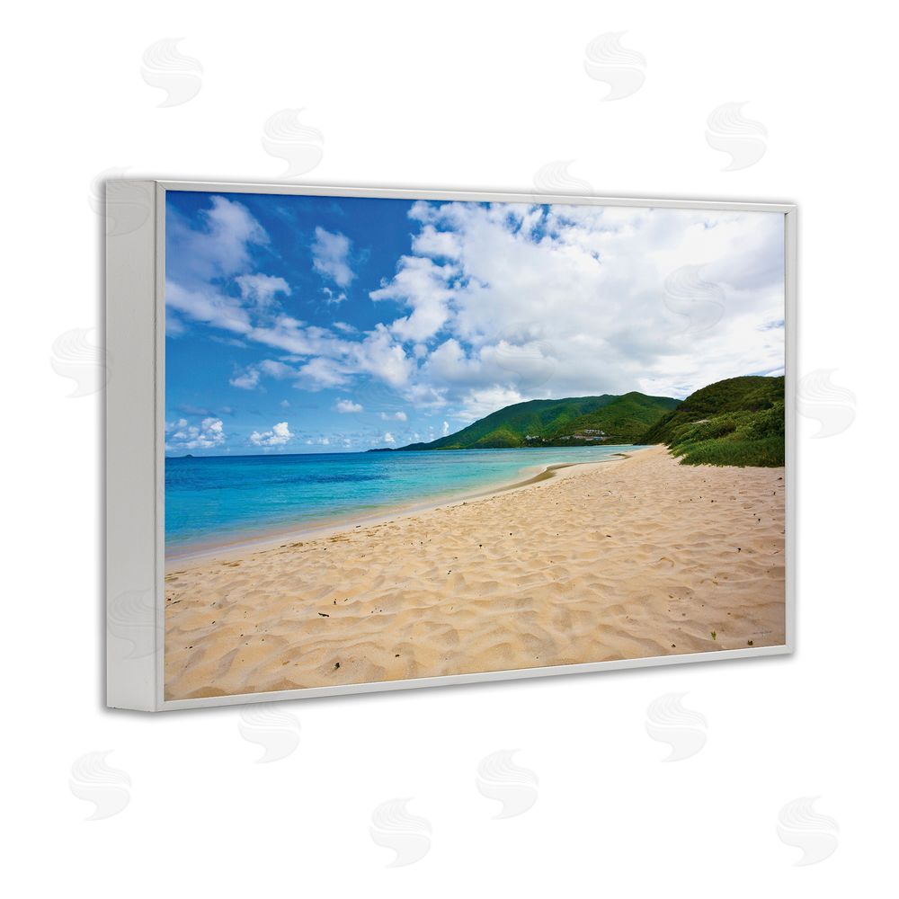Seven Trees Design Coastal Caribbean Beach White Framed Giclee Wall Art Print