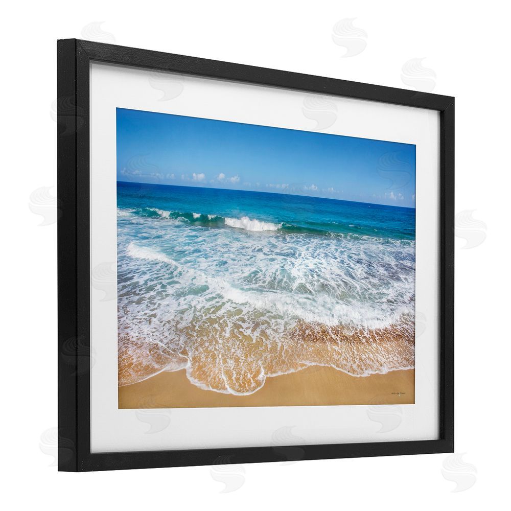 Seven Trees Design Rugged Shoreline Tides Black Framed Print Under Glass with White Mat Wall Art