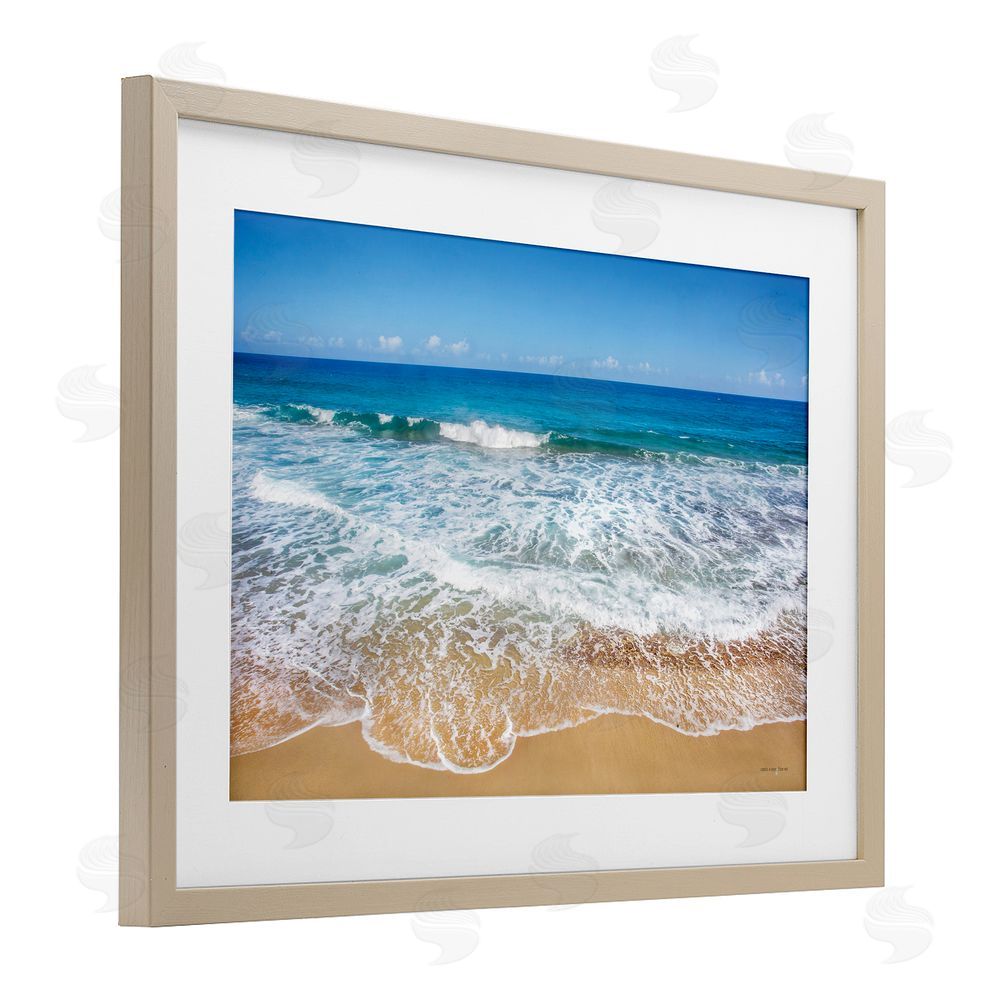 Seven Trees Design Rugged Shoreline Tides Birch Framed Print Under Glass with White Mat Wall Art