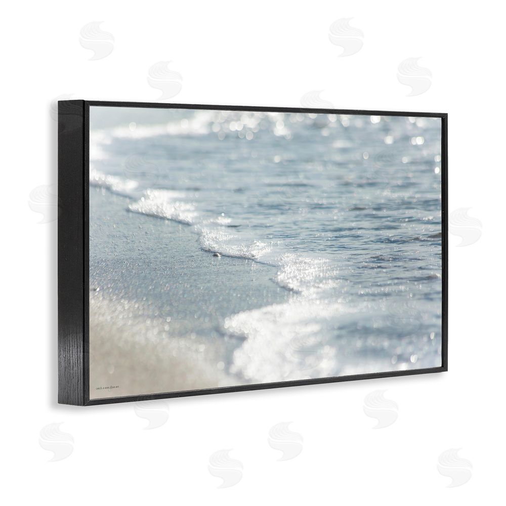 Seven Trees Design Ocean's Kiss Shoreline Black Framed Giclee Wall Art Print