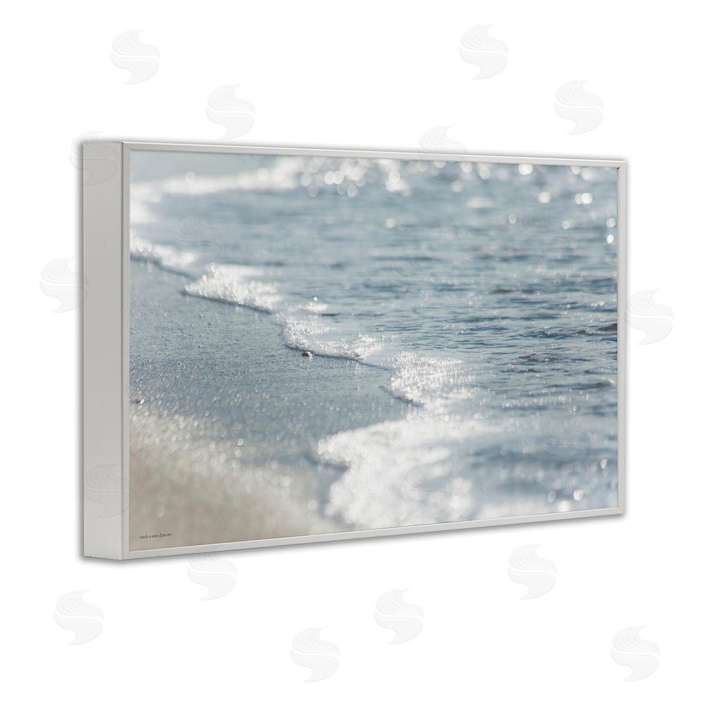 Seven Trees Design Ocean's Kiss Shoreline White Framed Giclee Wall Art Print