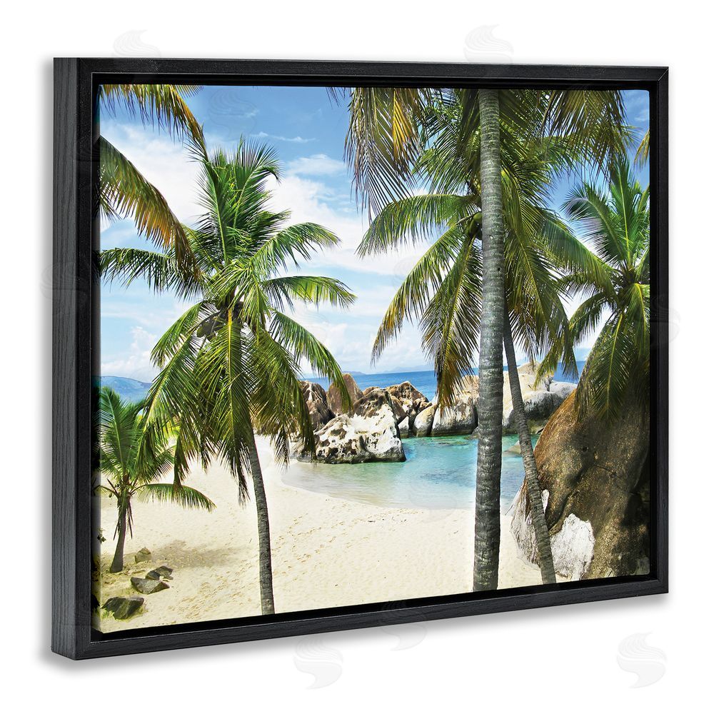 Seven Trees Design Spring Bay Hidden Cove Black Floating Frame Canvas Wall Art Print