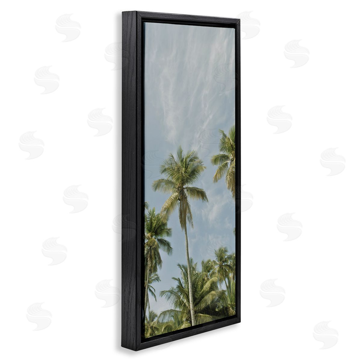 Seven Trees Design Magens Bay Beach Palms Black Floating Frame Canvas Wall Art Print