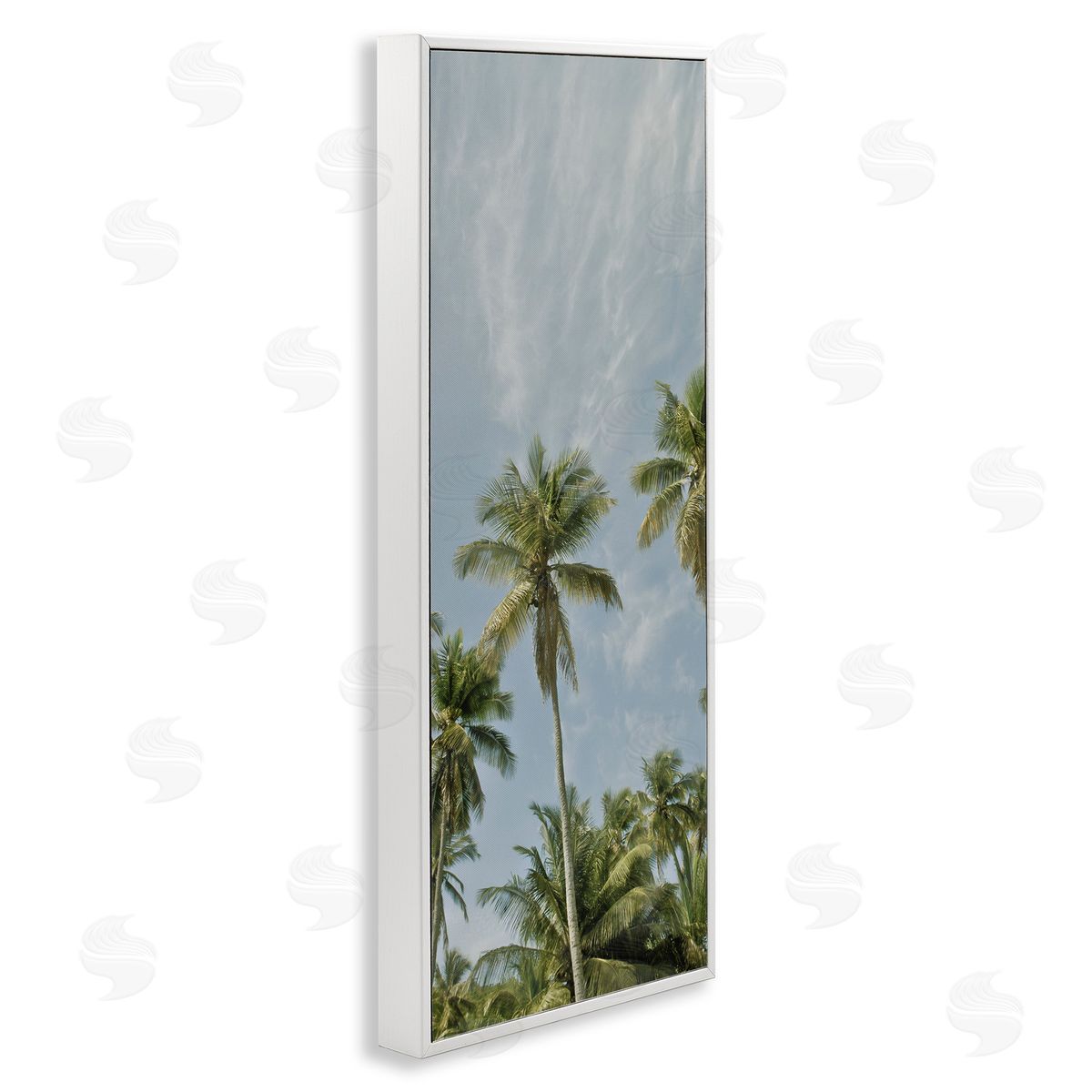 Seven Trees Design Magens Bay Beach Palms White Framed Giclee Wall Art Print