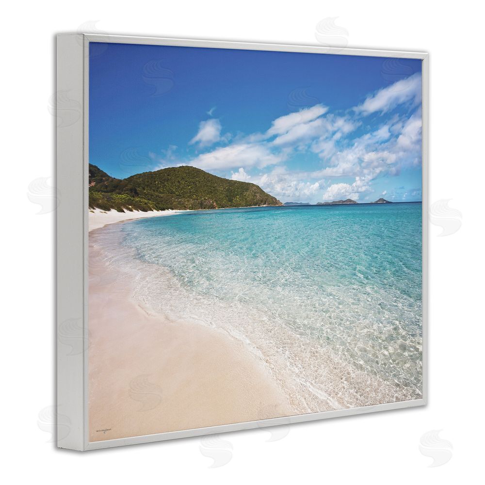 Seven Trees Design Coastal Caribbean Shoreline White Framed Giclee Wall Art Print