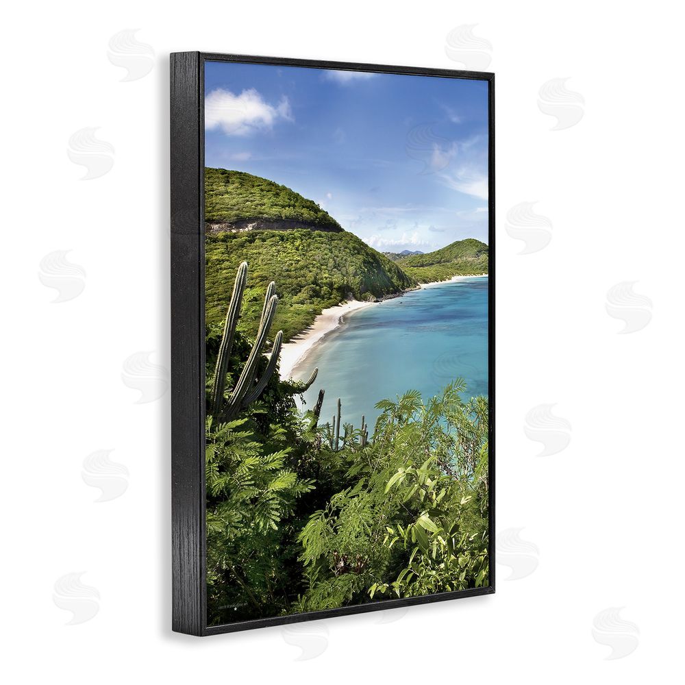 Seven Trees Design Caribbean Overlook View Black Framed Giclee Wall Art Print