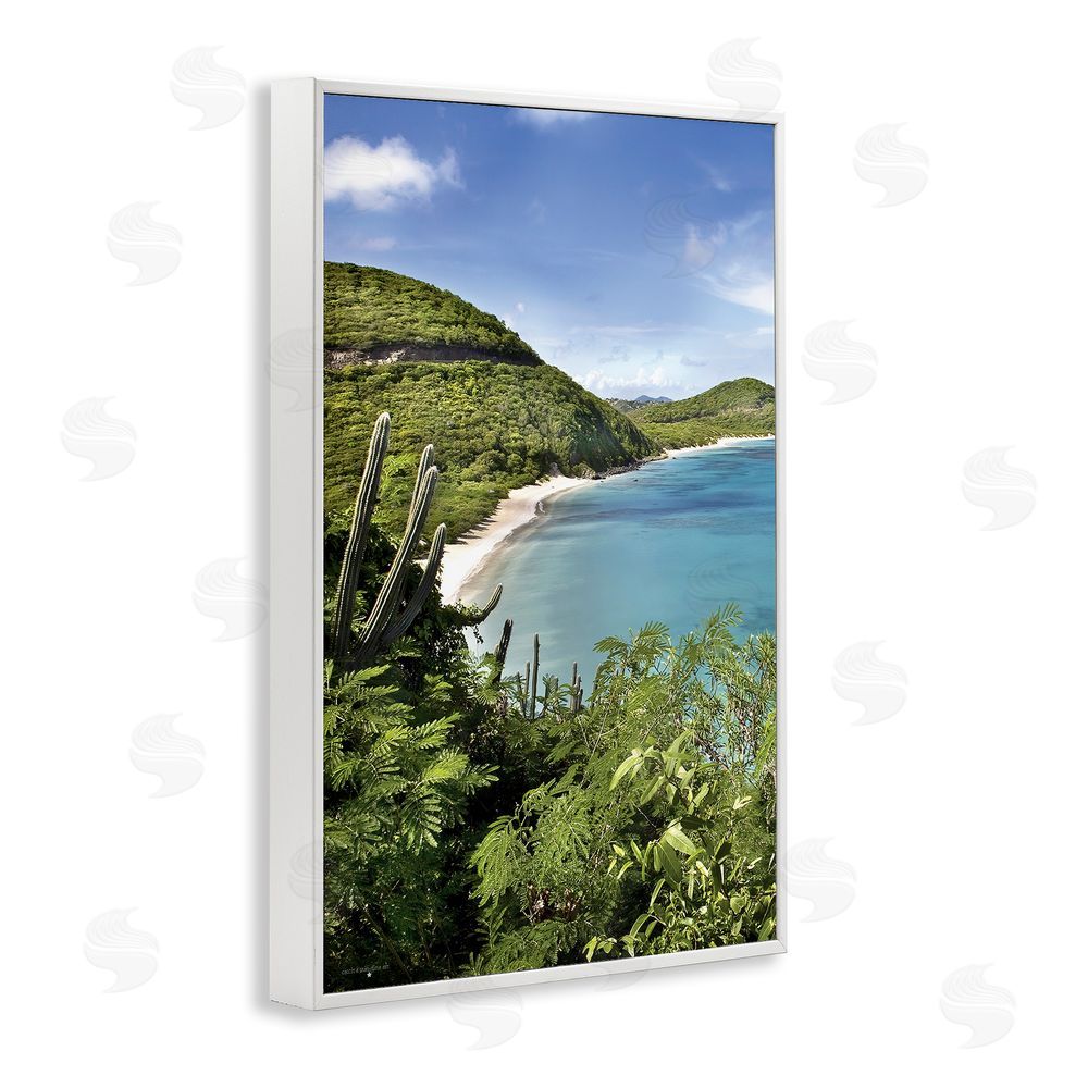 Seven Trees Design Caribbean Overlook View White Framed Giclee Wall Art Print