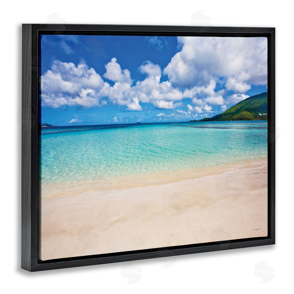 Seven Trees Design Caribbean Bay Landscape Black Floating Frame Canvas Wall Art Print