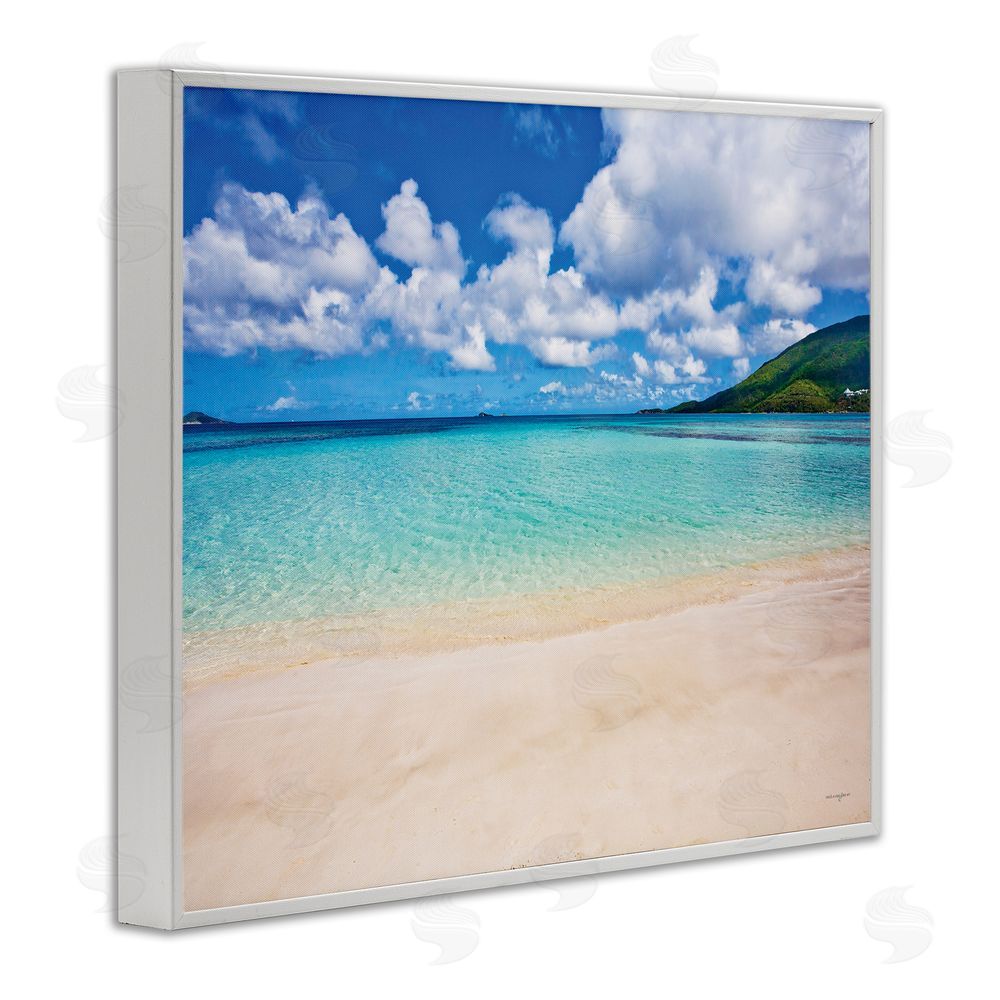 Seven Trees Design Caribbean Bay Landscape White Framed Giclee Wall Art Print