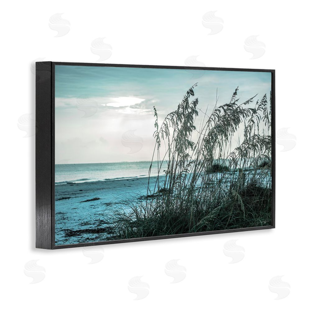 Seven Trees Design Turquoise Waters Horizon Black Framed Giclee Wall Art Print