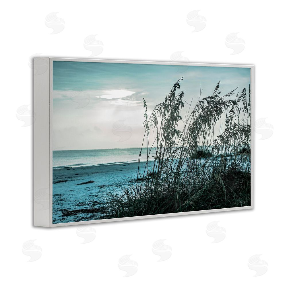 Seven Trees Design Turquoise Waters Horizon White Framed Giclee Wall Art Print