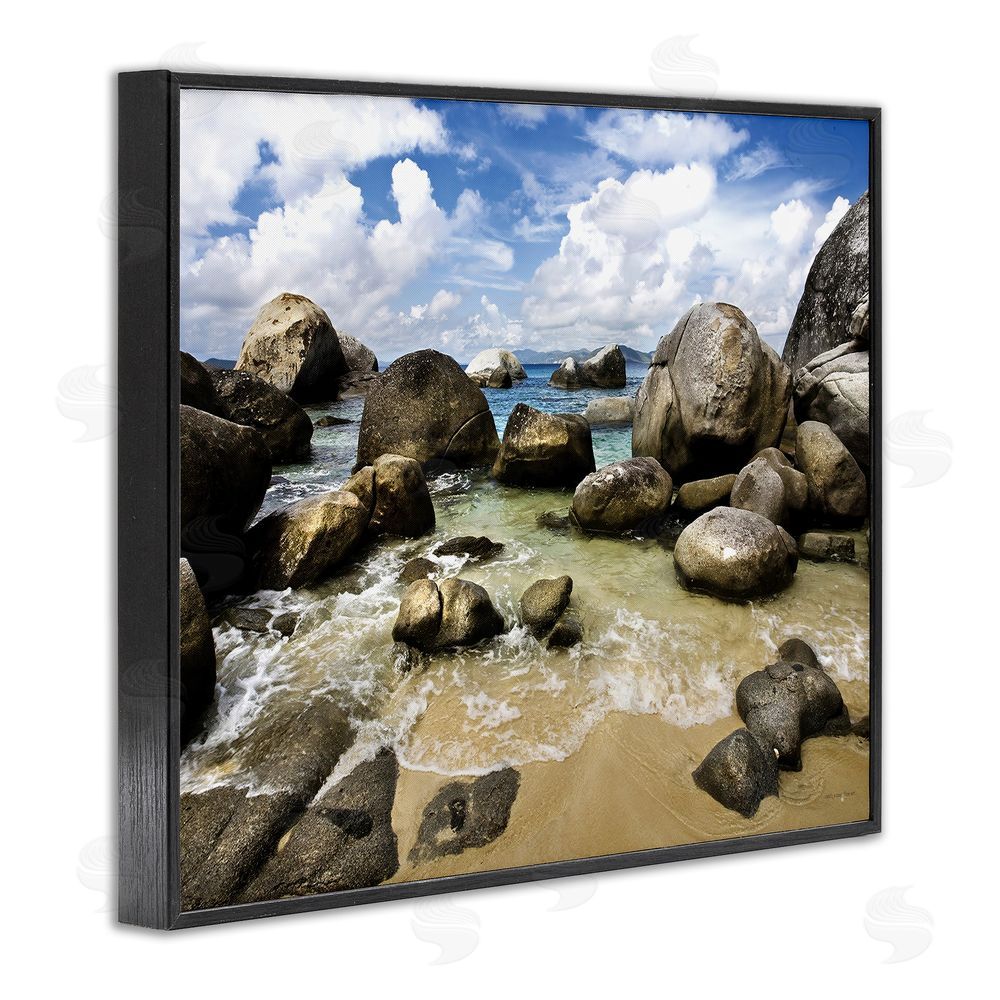 Seven Trees Design The Baths Rocky Coastline Black Framed Giclee Wall Art Print