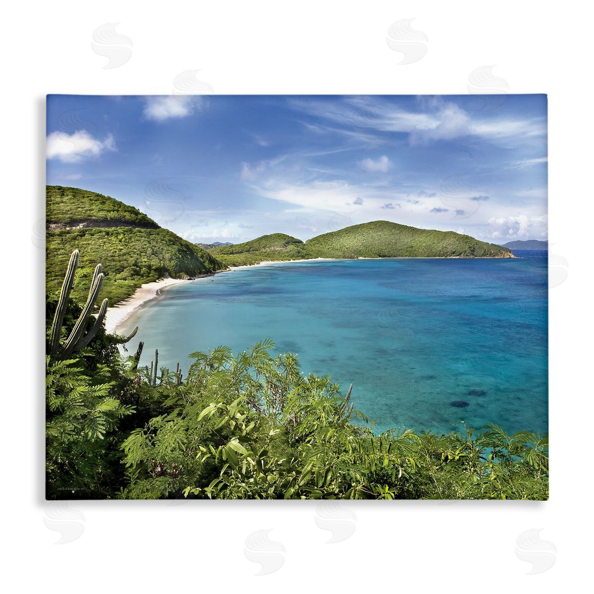 Seven Trees Design Caribbean Overlook Landscape Canvas Wall Art Print