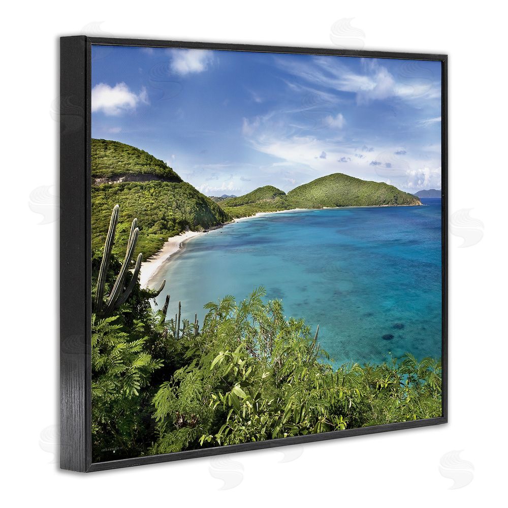 Seven Trees Design Caribbean Overlook Landscape Black Framed Giclee Wall Art Print