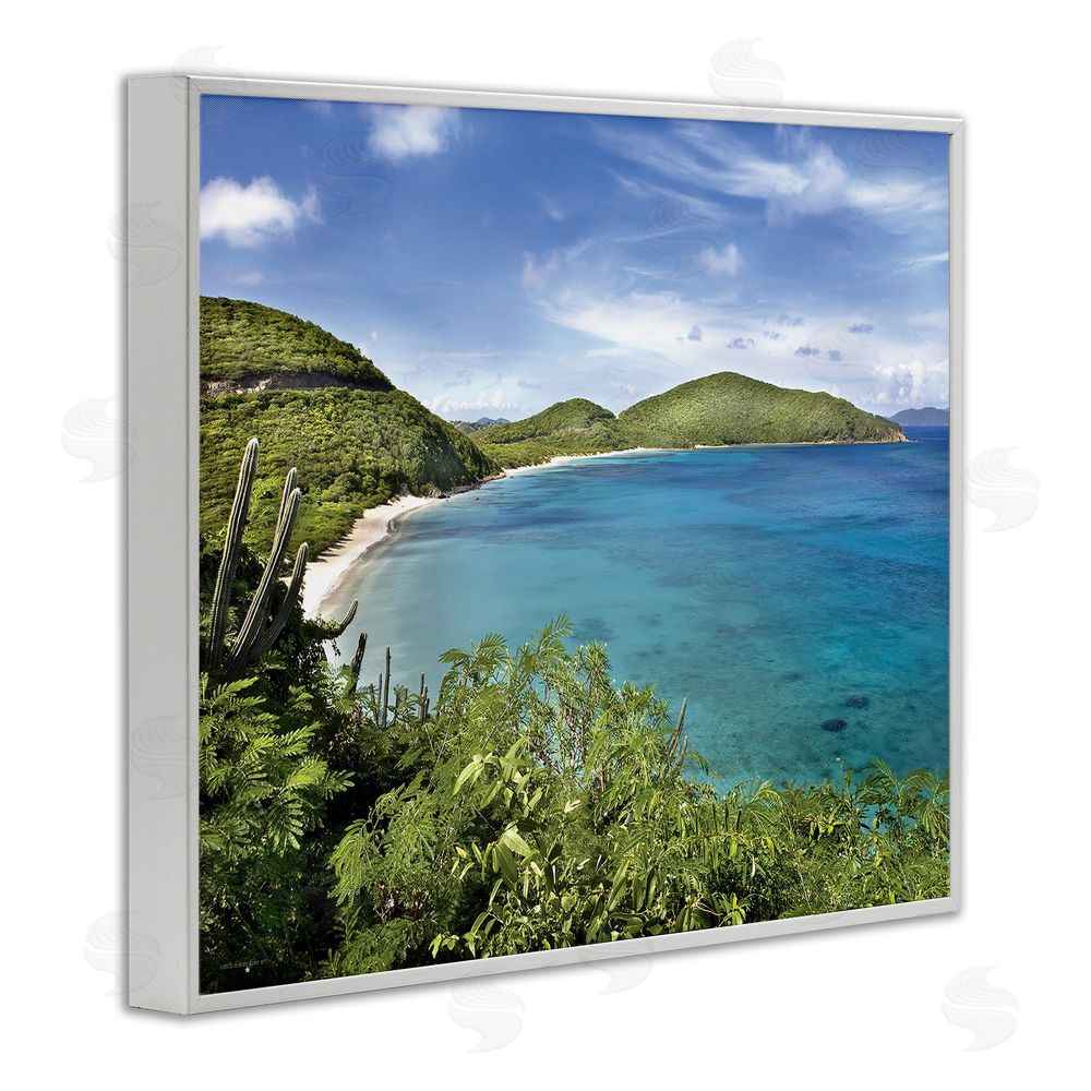 Seven Trees Design Caribbean Overlook Landscape White Framed Giclee Wall Art Print