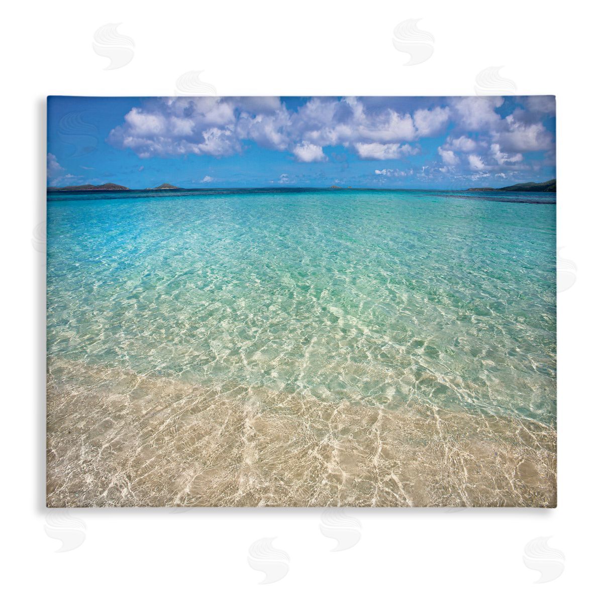 Seven Trees Design Clear Caribbean Beach Waters Canvas Wall Art Print
