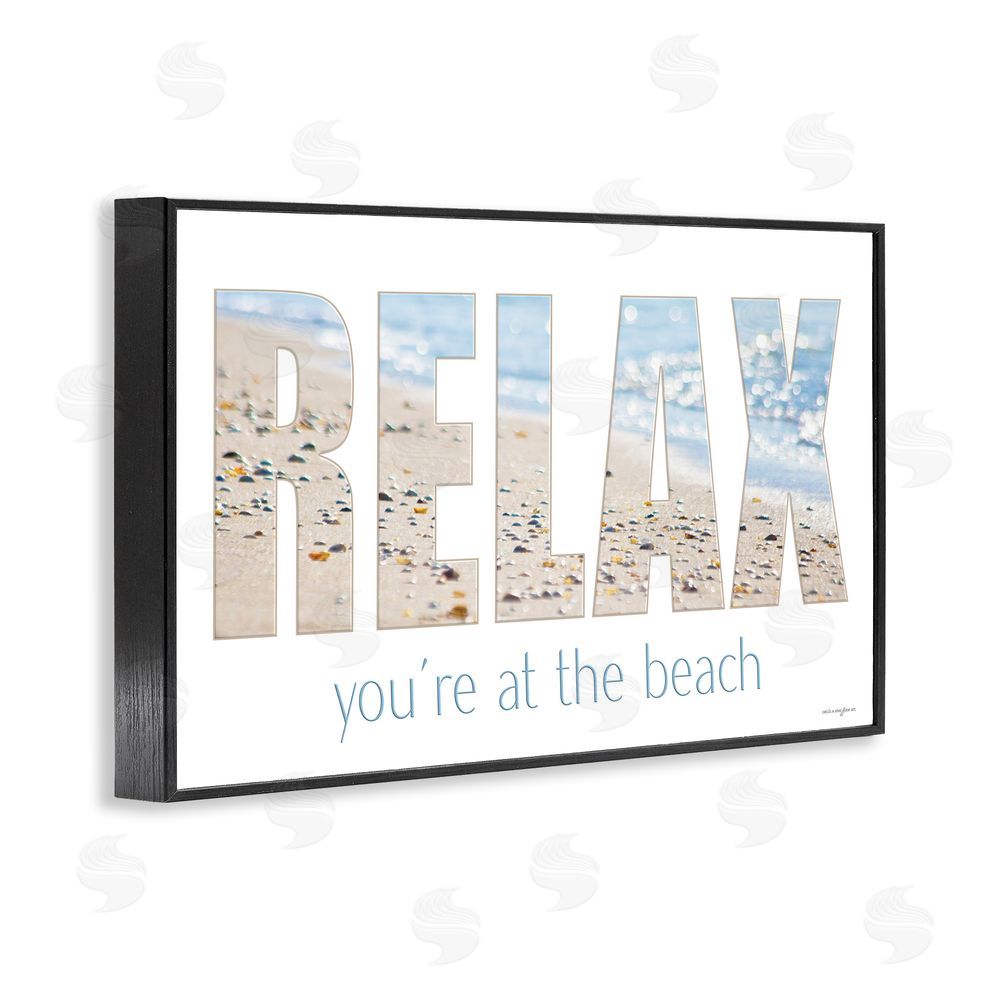 Seven Trees Design Relax You're At The Beach Black Framed Giclee Wall Art Print