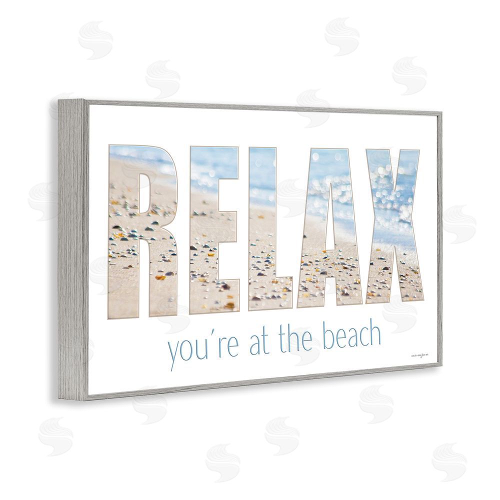 Seven Trees Design Relax You're At The Beach Gray Framed Giclee Wall Art Print