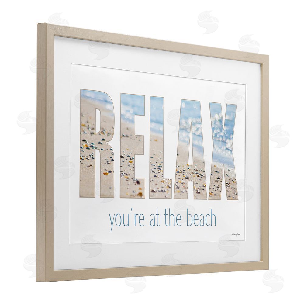 Seven Trees Design Relax You're At The Beach Birch Framed Print Under Glass with White Mat Wall Art