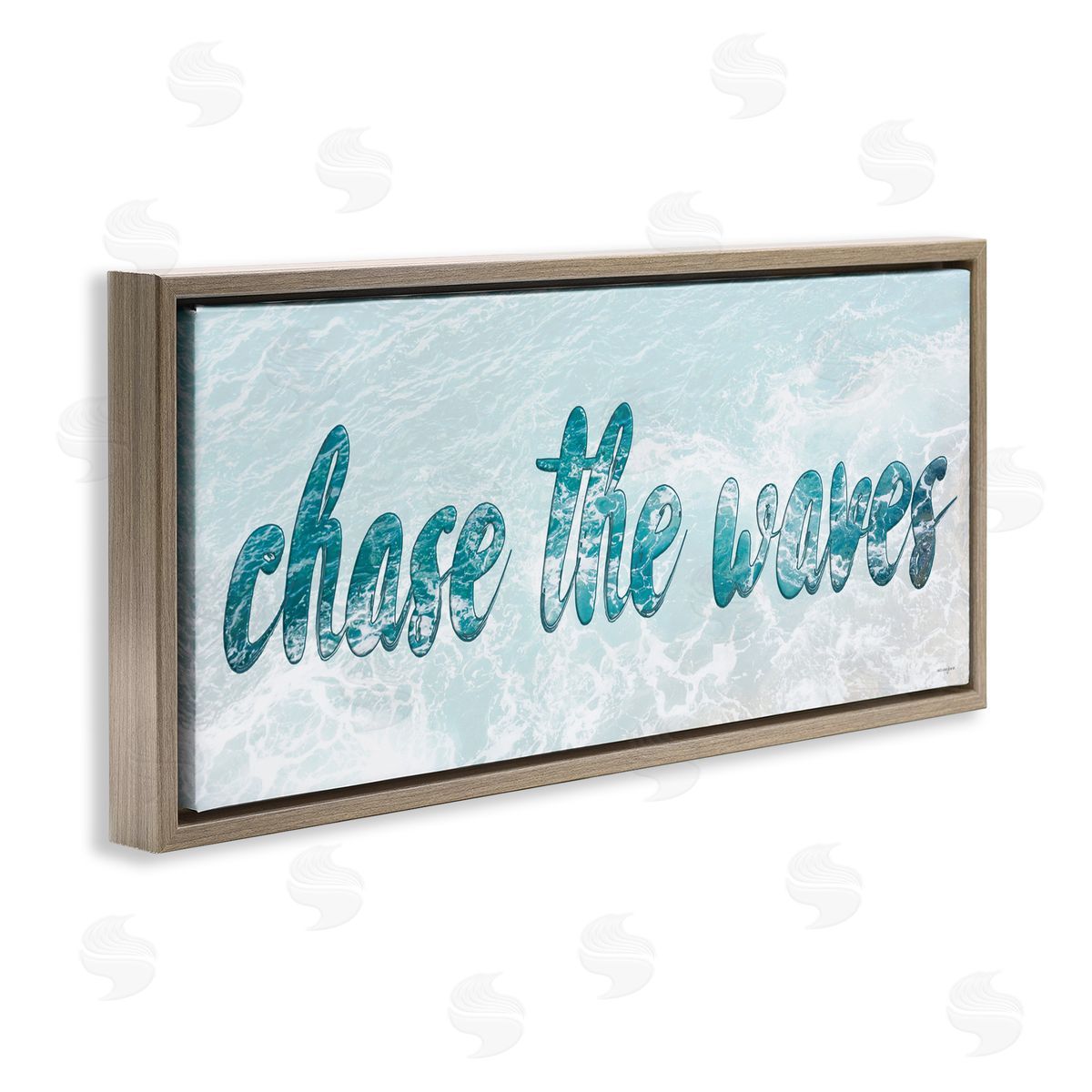 Seven Trees Design Chase The Waves Brown Floating Frame Canvas Wall Art Print